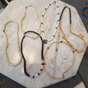 6 pairs of Shell/Stone Necklaces